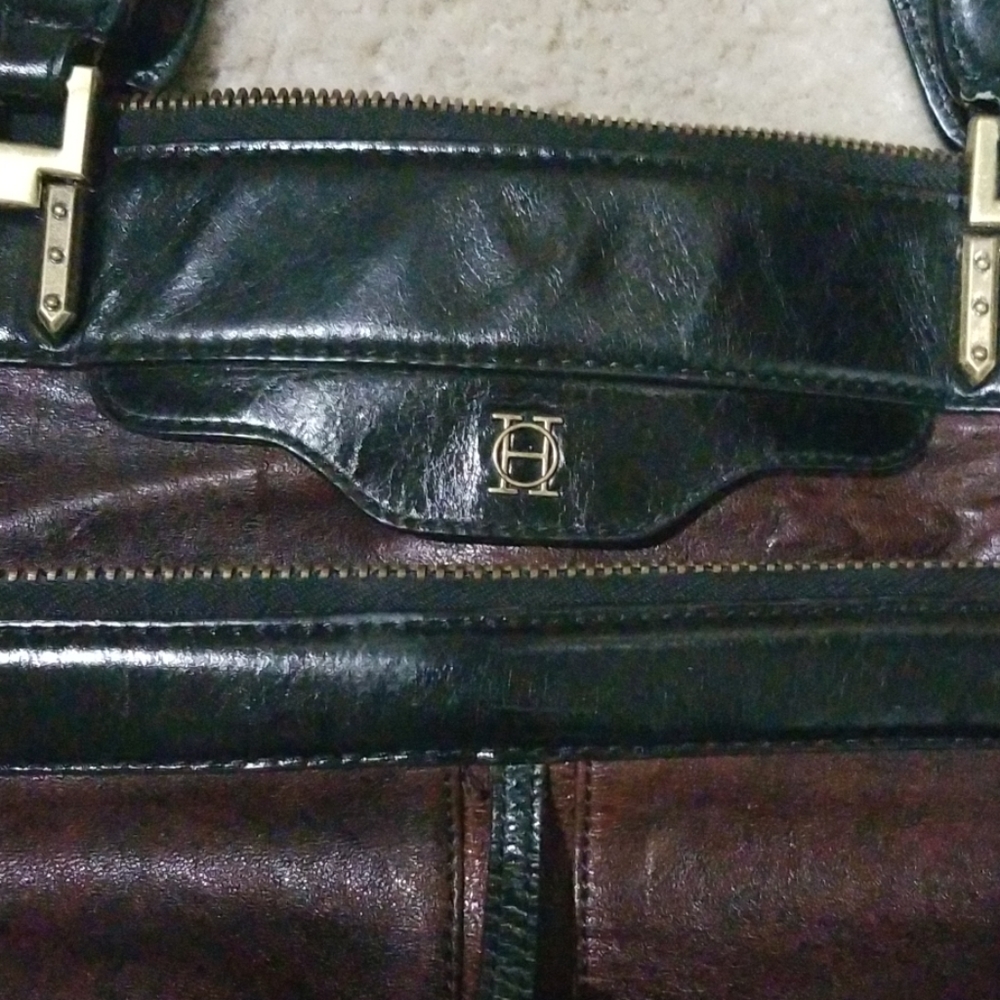 Olivia Harris handbag brown w/ black trim